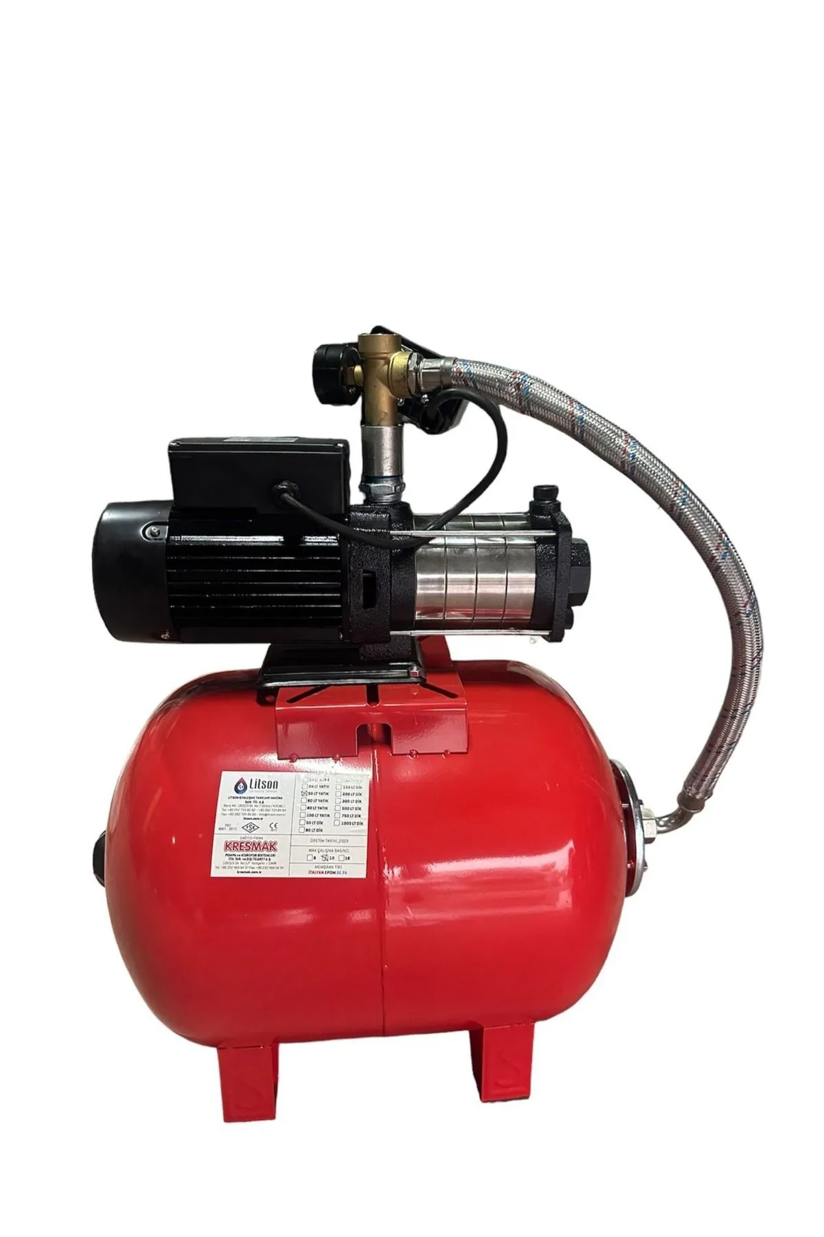 Atlantis 1,5 HP Yatay Kademeli 50 Lt Hidrofor Seti